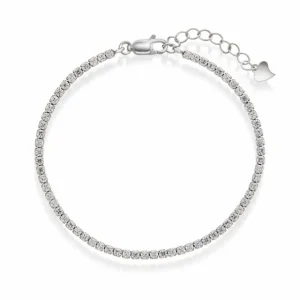 Armbånd i sølv med hvite zirkonia
